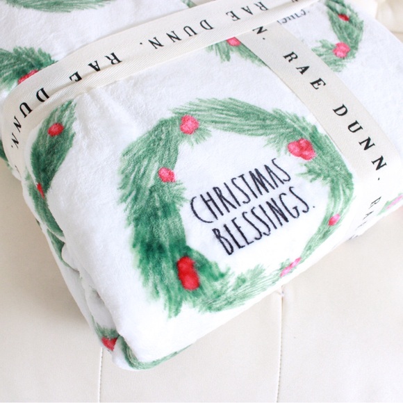 Rae Dunn Holiday Plush Blanket Queen Size - Picture 3 of 4